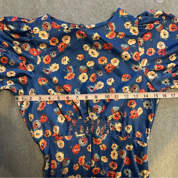 NWT ASOS blue floral midi tea dress size 4 - Picture 9 of 9